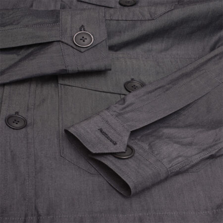 Overshirts black indigo, εξωτερικό πουκάμισο τζιν μαύρο με τσέπες και μοντέρνες μανσέτες.