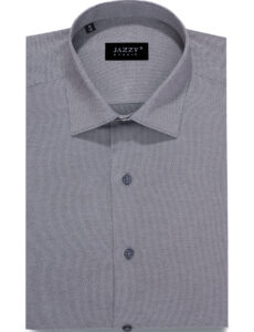 Διαχρονικό πουκάμισο γκρι με σχέδιο σε φωτεινό χρώμα comfort fit