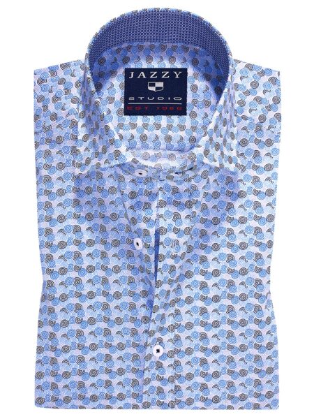 Ανδρικό πουκάμισο Εμπριμέ Μπλε Σιέλ