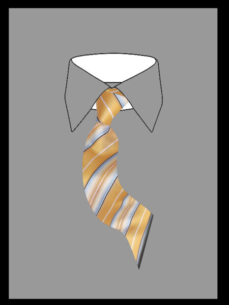 Ανδρική Γραβάτα Ριγέ Κίτρινο Σιέλ